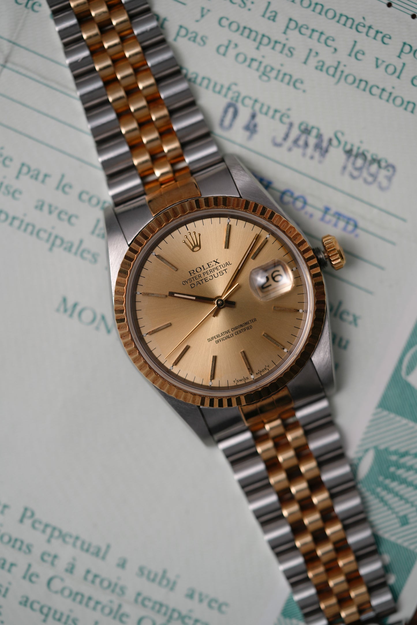 1993 Rolex Datejust Ref. 16233 – Champagne