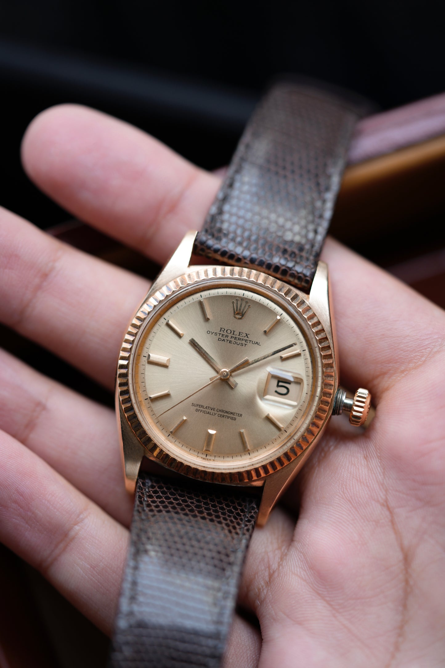 1971 Rolex Datejust "18K" Ref. 1601 – Champagne