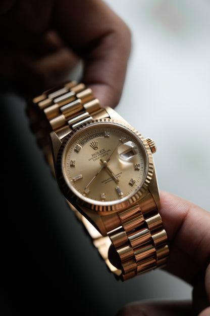 1992 Rolex Day-Date Ref. 18238 – Champagne Baguette Diamond