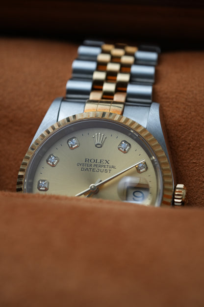 1996 Rolex Datejust Ref. 16233 – Champagne Big Diamond