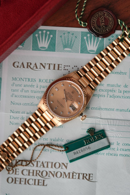 1988 Rolex Day-Date "President" Ref. 18038 – Champagne Baguette Diamond