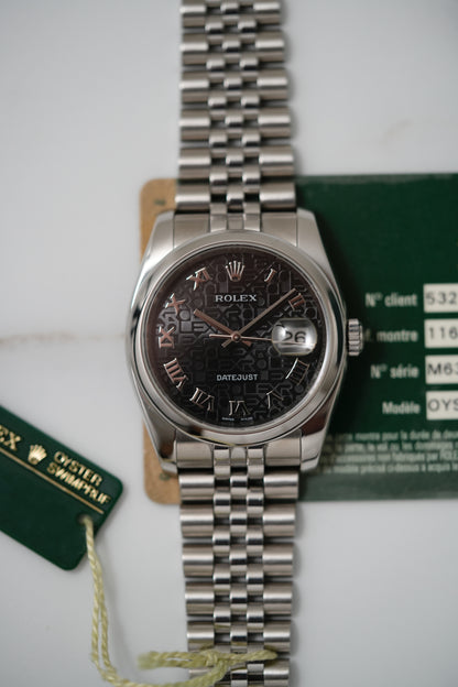 2008 Rolex Datejust Ref. 116200 – Anniversary Slate Roman