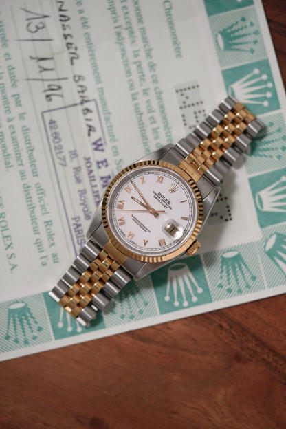 1996 Rolex Datejust Ref. 16233 – White Roman